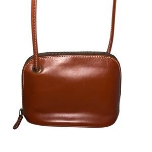 No name brand purse, Genuine cognac leather